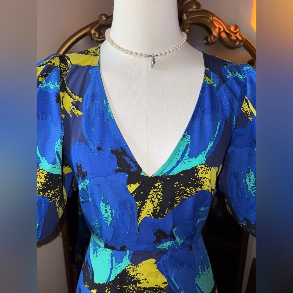 Christopher John Rogers Floral print tiered maxi dress Puff Sleeve Size 6 NWOT - Picture 5 of 16